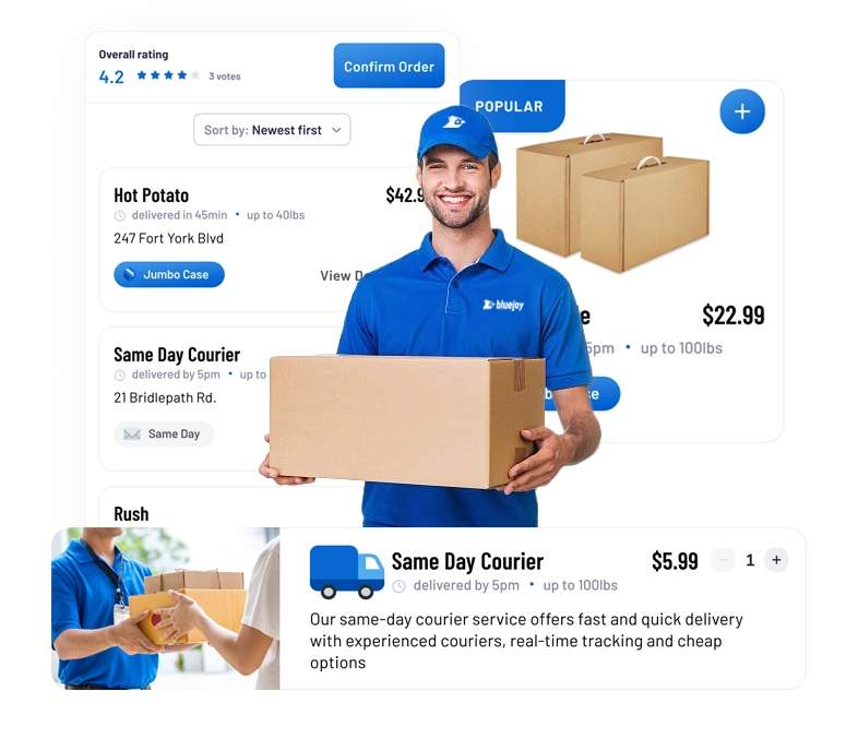 local courier delivering package to customer for sameday rush toronto delivery